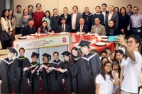 The photo on top shows the College team of teachers, affiliates and administrators. In the first row are Prof Wai-Yee Chan, College Master (right 3); Prof Thomas Au, Associate Master and Dean of Students (left 1); and Prof Kenneth Young, Advisor to the Master (left 3).  The bottom left photo shows the graduates in the first Graduation Ceremony; the bottom right photo was taken in the Orientation Camp